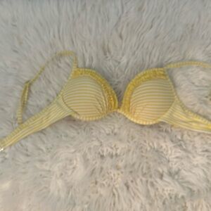Xhilaration Yellow and White Bikini Top Size M